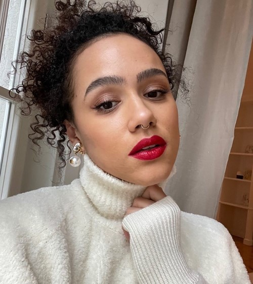 Nathalie Emmanuel Red Lipstick  nude photo