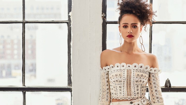 Nathalie Emmanuel White Outfit  nude photo