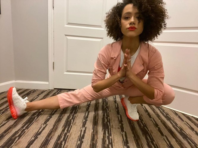 Nathalie Emmanuel Yoga In Reebok  nude photo