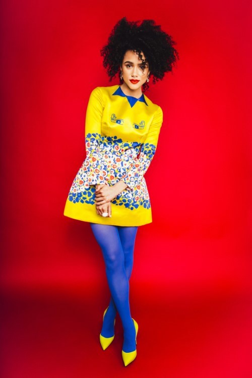 Nathalie Wearing Blue Tights  nude photo