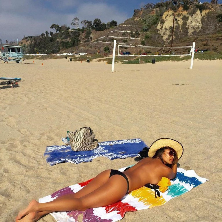 Nicole Scherzinger Topless Fine Ass Sunbathing On Beach  nude photo