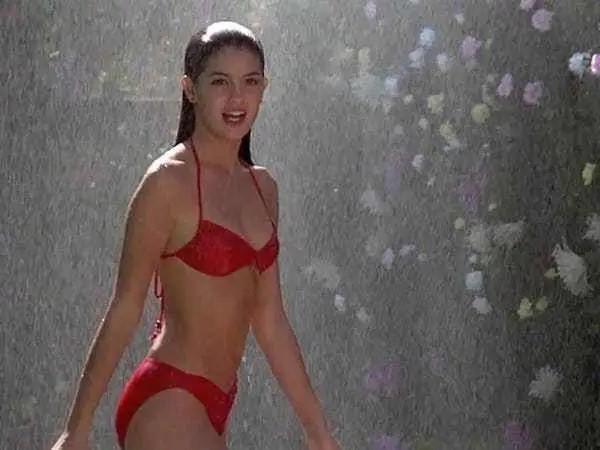 Phoebe Cates sexy red lingerie  nude photo