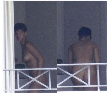 Rihanna Nude On Balcony  nude photo