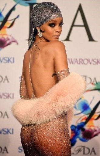 Rihanna See Through Dress Awards  nude photo