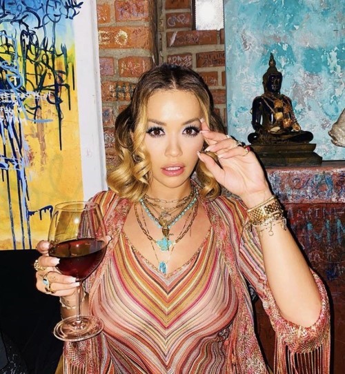 Rita Ora A Glass Of Wine And Two Big Titties  nude photo