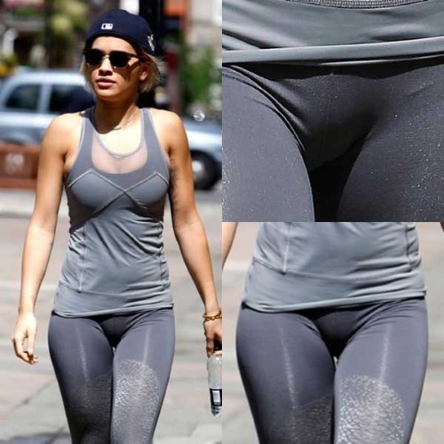 Rita Ora Muscle Camel Toe Tight Pants  nude photo