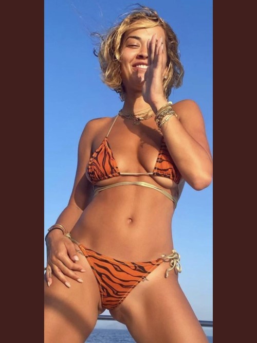 Rita Ora Orange Bikini 2  nude photo