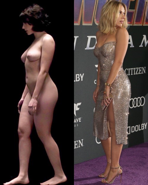 Scarlett Johansson Before And After NSFW  nude photo