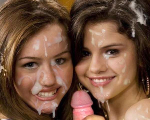 Selena Gomez And Miley Cyrus Cum Shot  nude photo