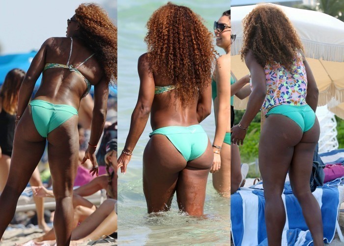 Serena Williams Hot Booty In Bikini On Beach  nude photo
