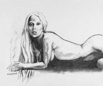 Tony Bennett Sketch Lady Gaga Nude  nude photo
