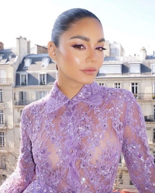 Vanessa Hudgens Pretty In Purple In Paris 2  nude photo