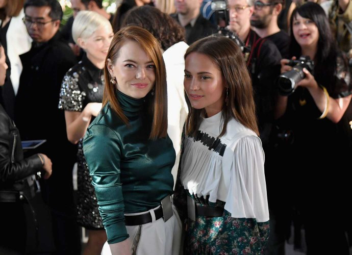With Emma Stone At Louis Vuitton Cruise 2020 Fashion Show  nude photo