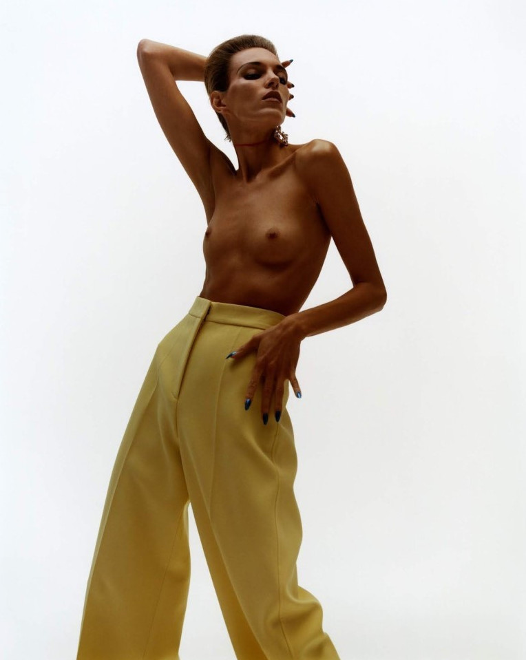 Anja Rubik Braless Sexy Model  nude photo