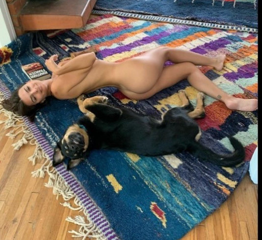 Emily Ratajkowski Completely Naked Lying On Floor  nude photo