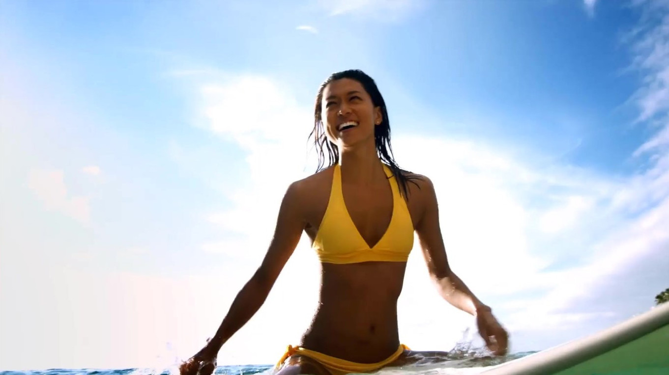 Grace Park Beautiful Actress In Yellow Bikini  nude photo