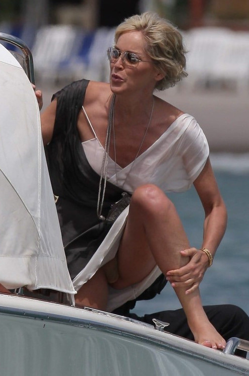 Sharon Stone Nude Pussy Upskirt  nude photo