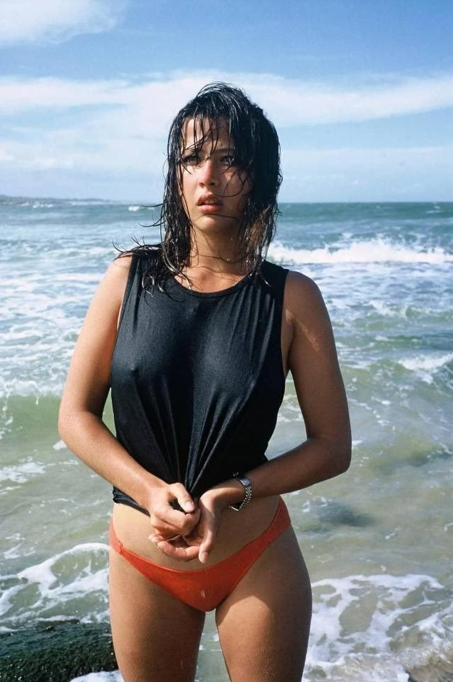 Sophie Marceau Bikini Braless Pokies On Beach  nude photo