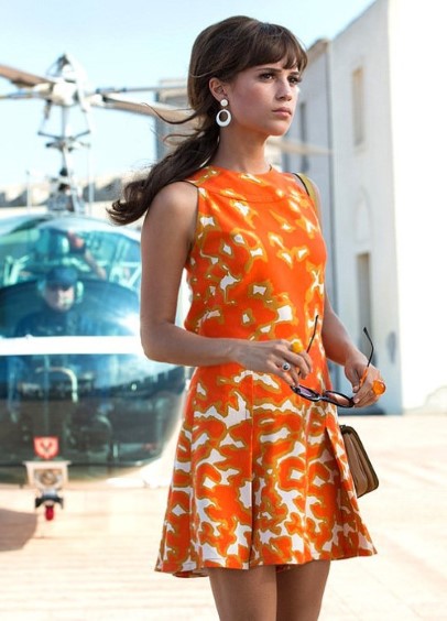 Alicia Vikander Orange Dress  nude photo