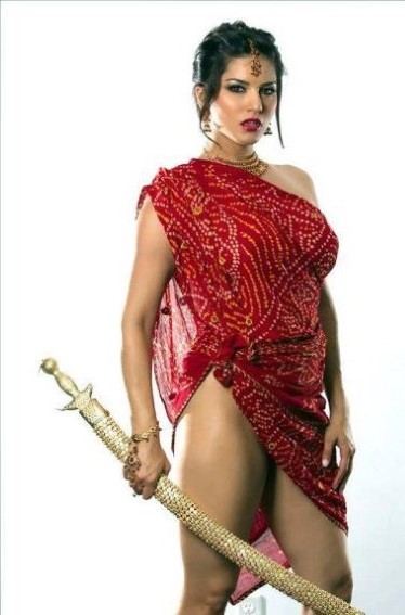 Indian Sunny Leone Saree  nude photo