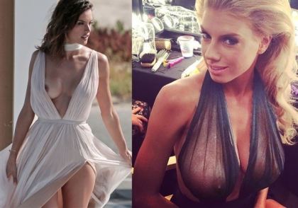 Alessandra Ambrosio And Charlotte Mckinney Show Off Their Nipples  nude photo