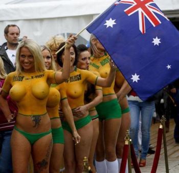 Hot Soccer Fan Body Paint  nude photo