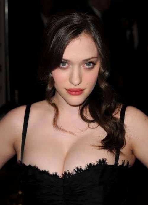 Kat Dennings Showing Boobs In Black Bikini  nude photo