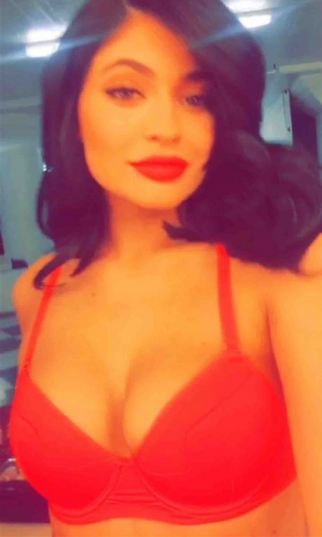 Kylie Jenner Red Bra And Panties Selfie  nude photo