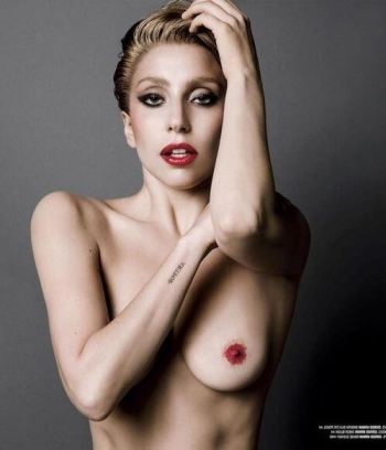 Lady Gaga Celebrity Nude Boobs Exposed  nude photo