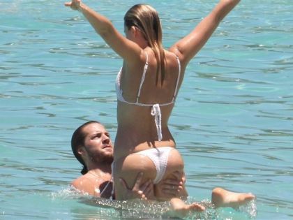 Margot Robbie White Bikini Beach Candids  nude photo