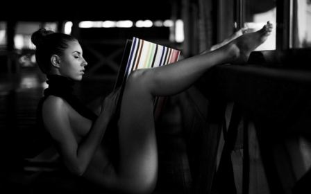 Model Girl Naked Nude Black And White  nude photo