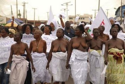 Naked African Women Protest  nude photo