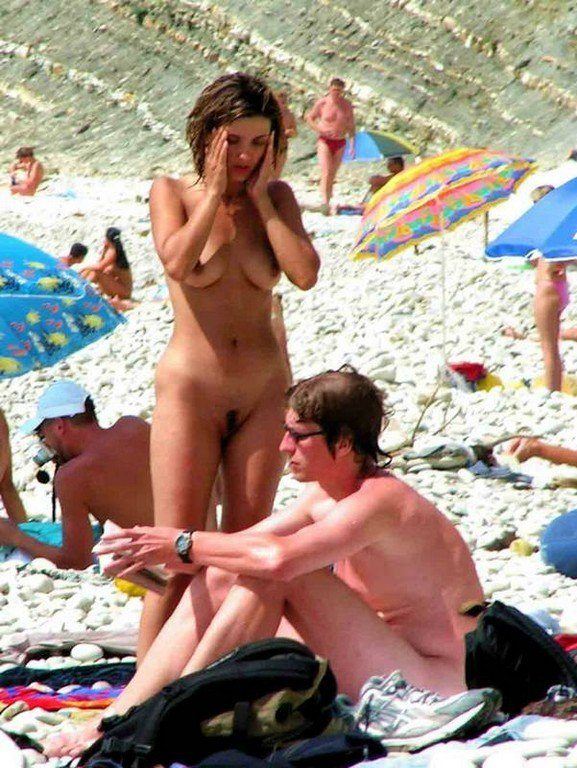 Nudist Couple Preparing For Tanning  nude photo